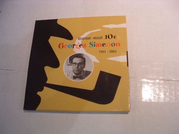 (afbeelding voor) 10 Euromunt België 2003 Georges Simenon Proof
